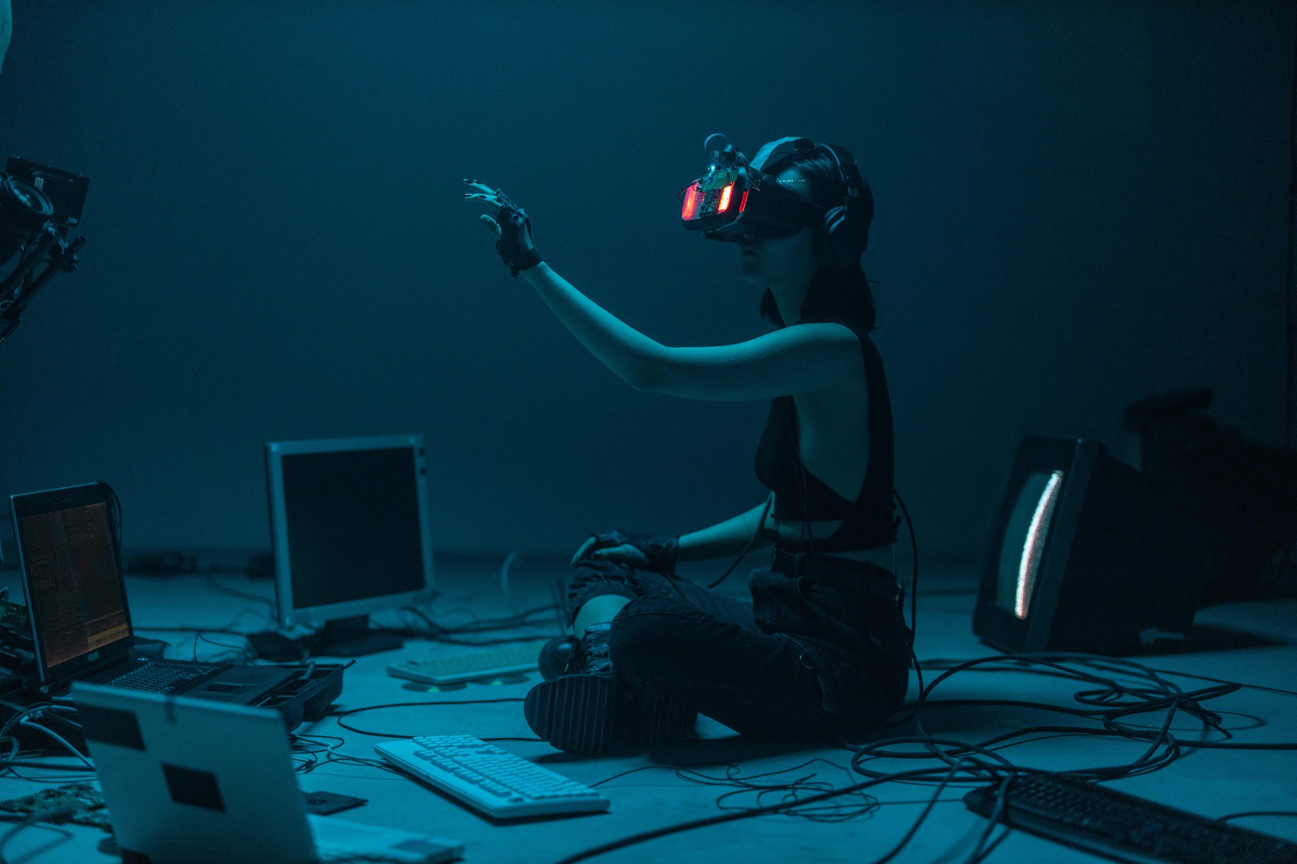Image of a lady exploring AI devices